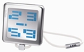 PIXEL SQUARE ANH�NGERUHR - SILBER/WEI�